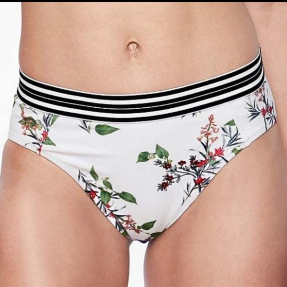 Athleta Floral Gold Coast Bikini Bottom Only Large